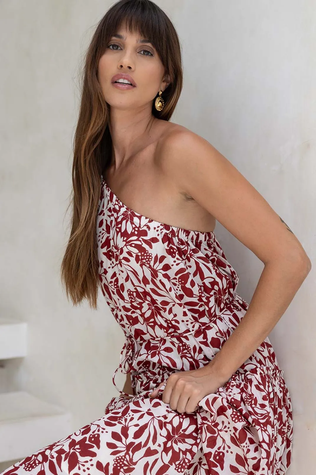 Resort | Maxi Dresses>Humidity Lifestyle EDEN ONE-SHOULDER DRESS