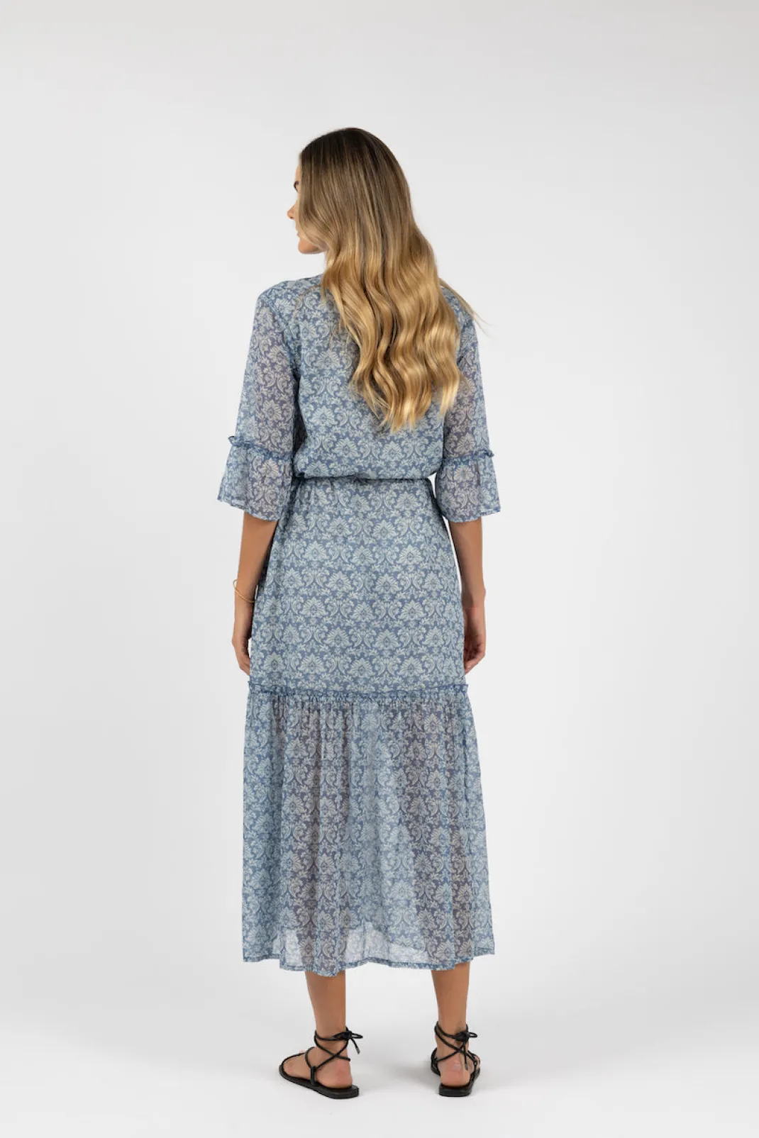 Resort | Maxi Dresses>Humidity Lifestyle FIESTA ARIES DRESS BLUE PRINT
