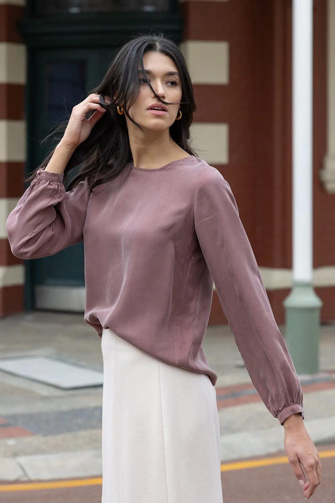 Long Sleeve | Blouses>Humidity Lifestyle SARA BLOUSE