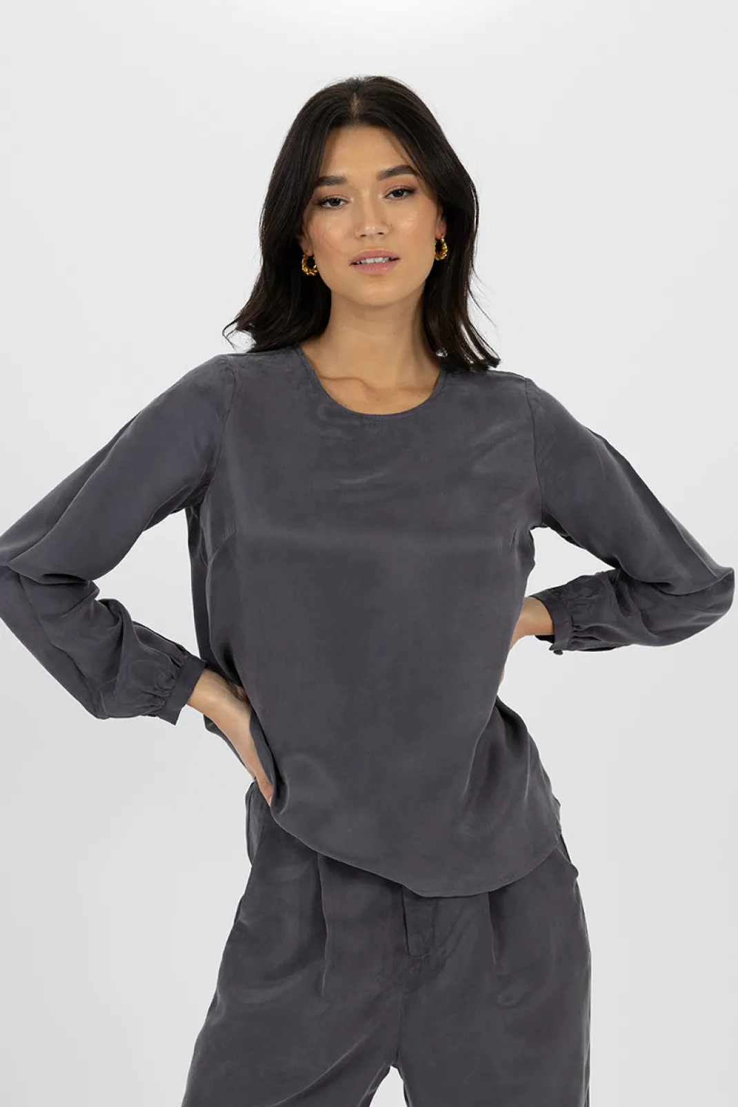 Long Sleeve | Blouses>Humidity Lifestyle SARA BLOUSE