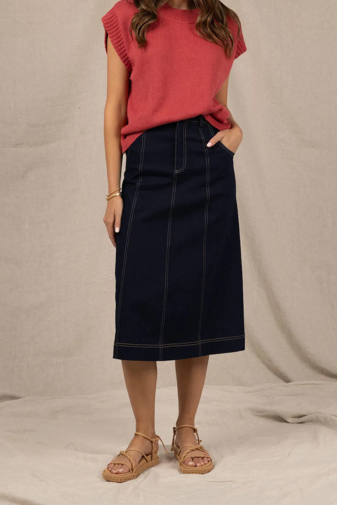 Denim | Skirts>Humidity Lifestyle SATURN SKIRT DARK BLUE