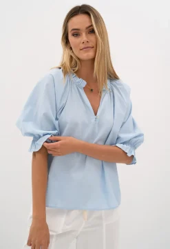 Blouses>Humidity Lifestyle SPLICE BLOUSE