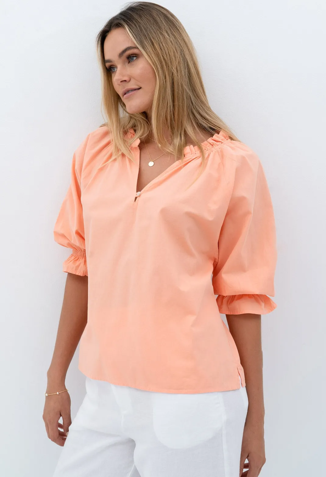 Blouses>Humidity Lifestyle SPLICE BLOUSE