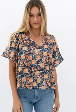 Blouses>Humidity Lifestyle STARDUST BLOOM BLOUSE
