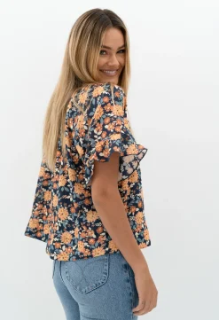 Blouses>Humidity Lifestyle STARDUST BLOOM BLOUSE