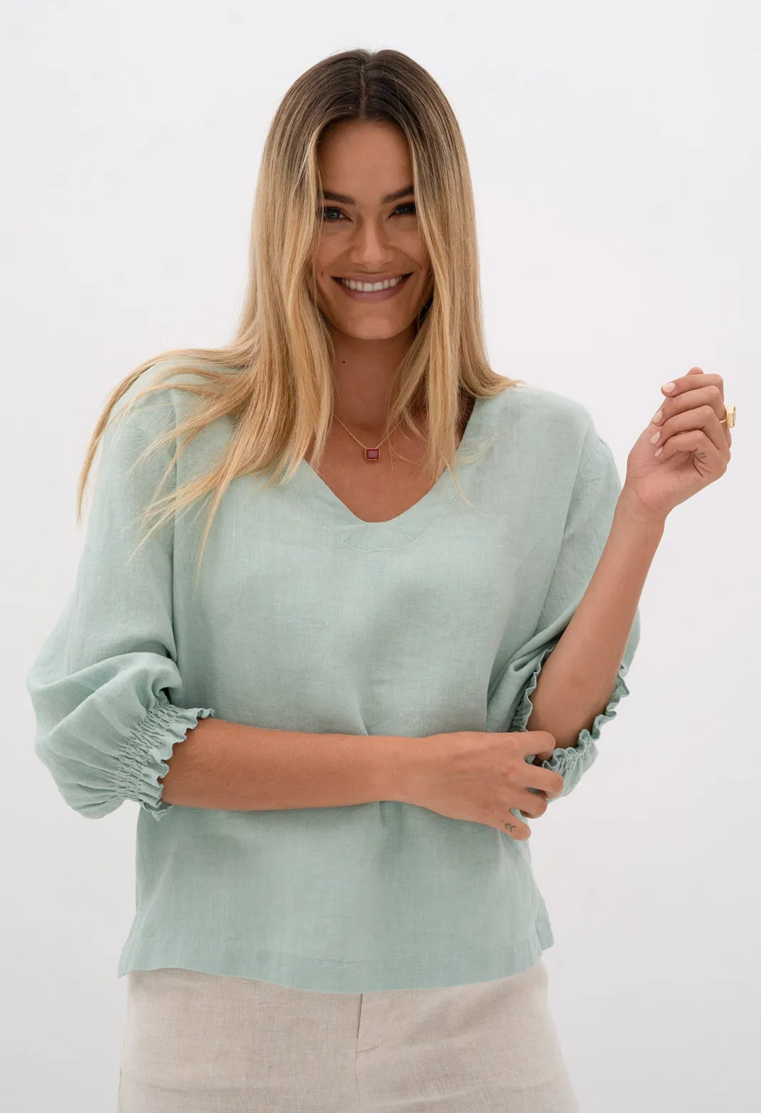 Blouses>Humidity Lifestyle TULUM BLOUSE